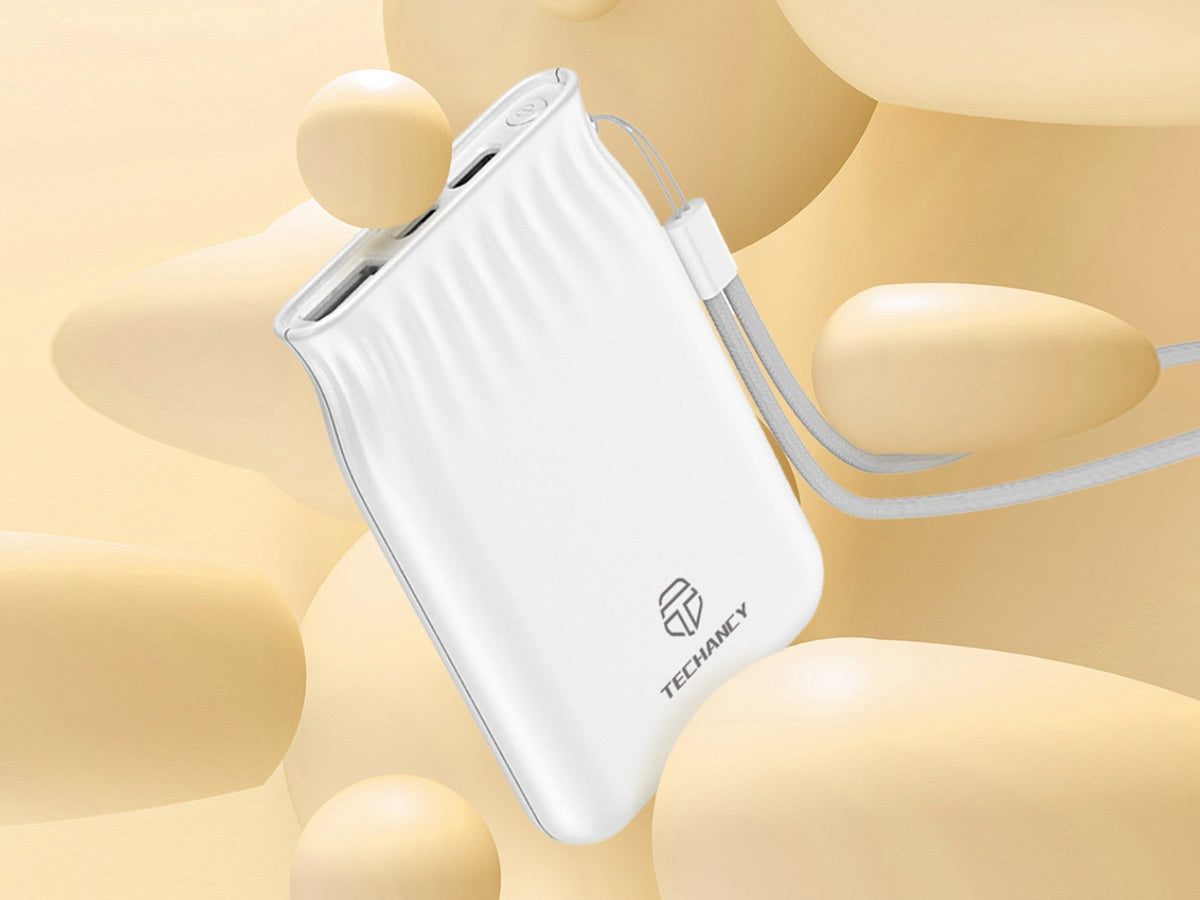 Techancy 6500mah Power Bank Branco TF2772,Carregamento De Telemóvel/Tablet Compatível Com 2A, Fonte De Alimentação Portátil