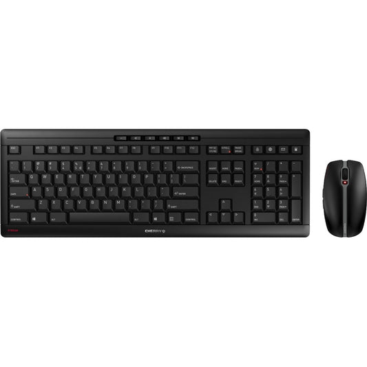 Cherry stream desktop wireless desktop set (black, eu layout (qwerty), sx scissor technology, 100%, 1000 - 2400 dpi)