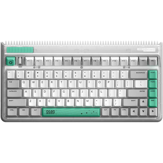Iqunix OG80 wormhole wireless mechanical keyboard (gray, US layout (QWERTY), Cherry MX Brown, 80% (TKL), RGB LEDs, hot-swappable, PBT, 2.4GHz | Bluetooth 5.1 | USB-C)