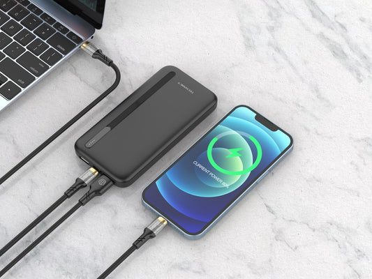 Techancy Power Bank 10000mah Preto TF2775, Carregamento Rápido De 10w Para Smartphones, Tablets E Muito Mais!