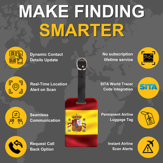 Smart Bag Security Tag - Spain Flag [Pack 2]